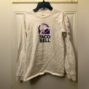 Taco Bell Logo white long sleeve size xs shirt